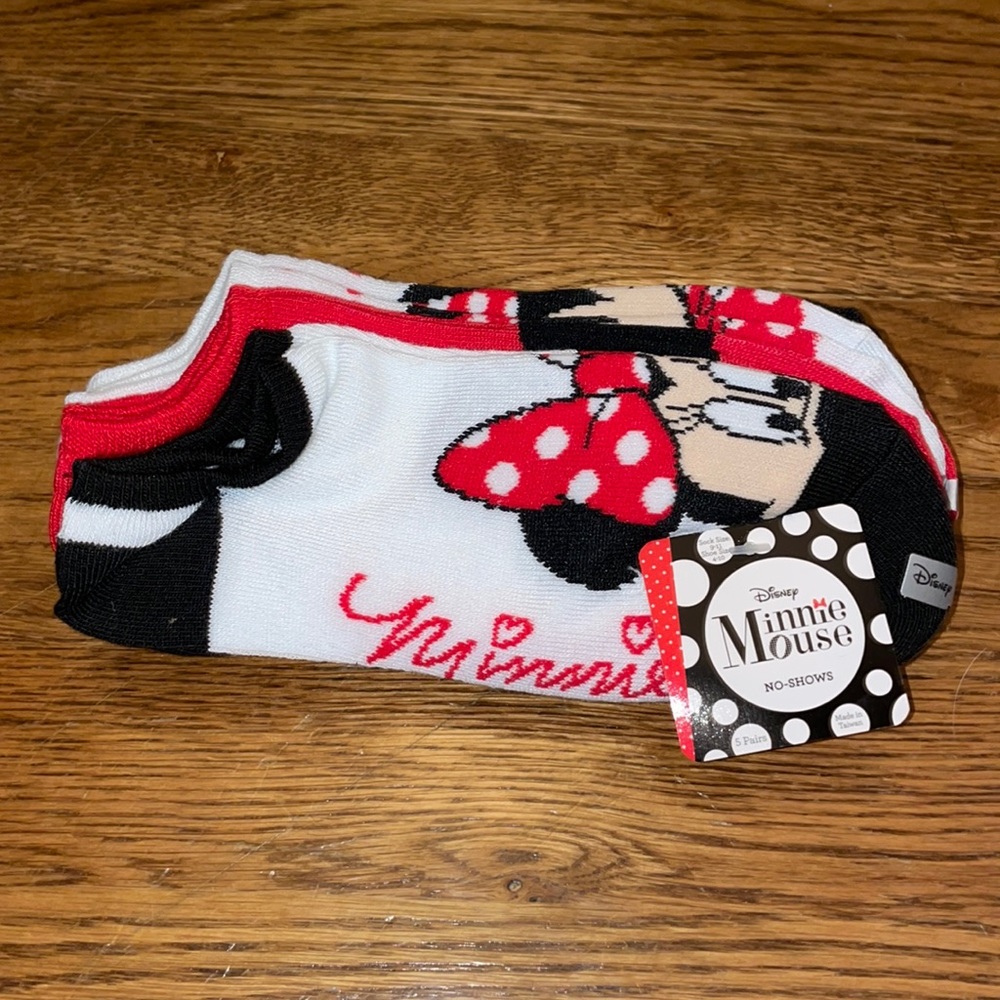 Disney Minnie Mouse, No-Shows, Shoe Size 4-10